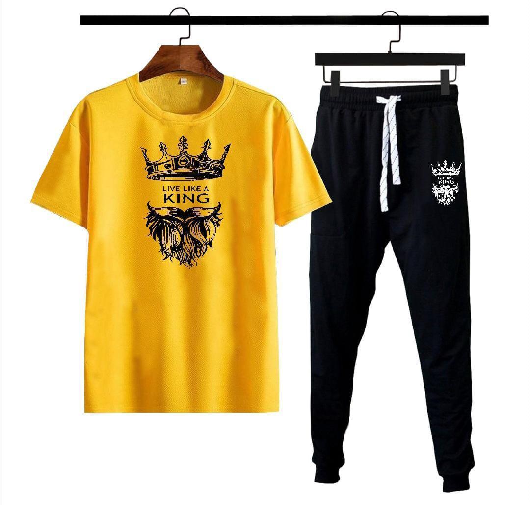 Men's Polyester Printed Track Suit - 2 Pcs