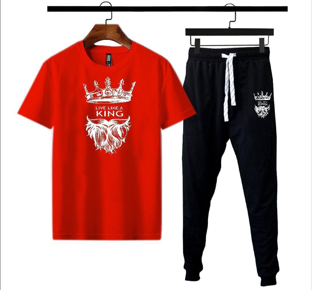 Men's Polyester Printed Track Suit - 2 Pcs