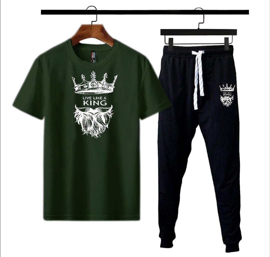 Men's Polyester Printed Track Suit - 2 Pcs