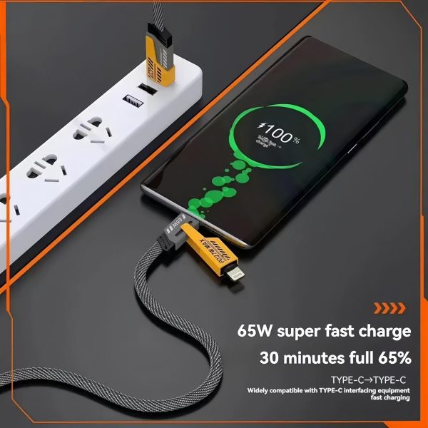 4-in-1 Multi USB Charging Cable – For Iphone And Type C | 65W Fast Charging For Iphone,Android Ipad, Laptop,Macbook