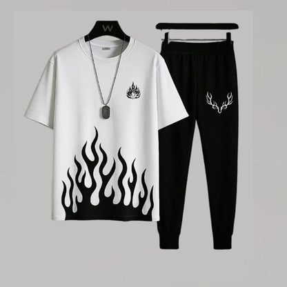 Men's Printed Polyester Track Suit - 2 Pcs