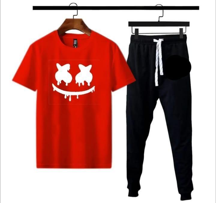 Men's Printed Polyester Track Suit - 2 Pcs