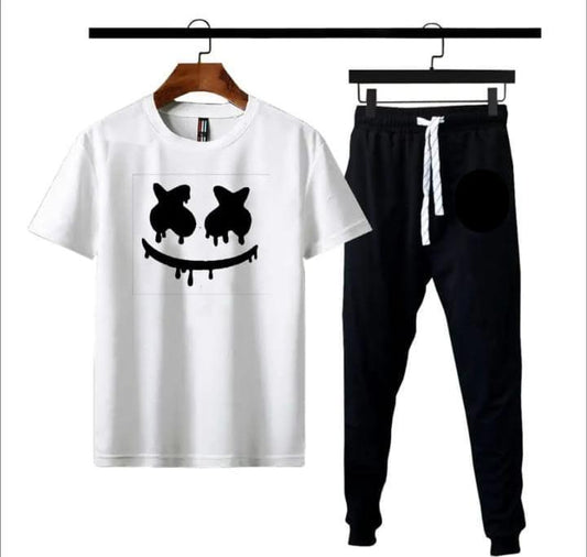 Men's Printed Polyester Track Suit - 2 Pcs