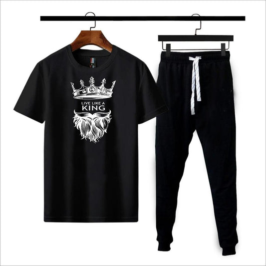 Men's Cotton Jersey Printed Track Suit 2 Pcs