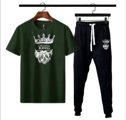 Men's Polyester Printed Track Suit - 2 Pcs