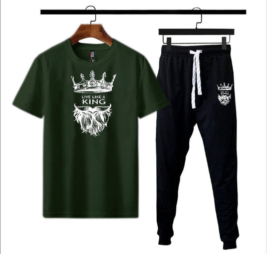 Men's Polyester Printed Track Suit - 2 Pcs