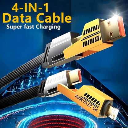 4-in-1 Multi USB Charging Cable – For Iphone And Type C | 65W Fast Charging For Iphone,Android Ipad, Laptop,Macbook