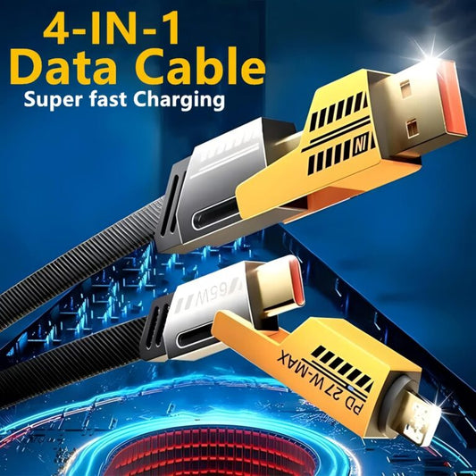 4-in-1 Multi USB Charging Cable – For Iphone And Type C | 65W Fast Charging For Iphone,Android Ipad, Laptop,Macbook