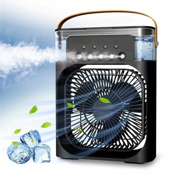 Portable Air Conditioner Fan | 10 Inch Big Size | Usb Electric Fan With Led Night Light, Fine Mist Water | Air Conditioner Fan Personal Cooler Desk Fan (random Color)
