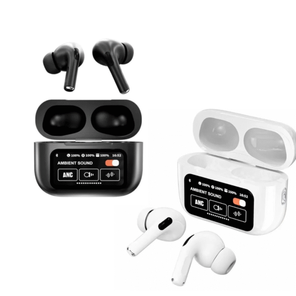 A9 Pro Airpods ANC/ENC Touch Screen Wireless Earbuds | Noise Cancellation | High Quality Sound | Smart Touch Screen Control Colour (Only White)