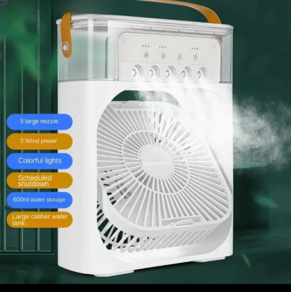 Portable Air Conditioner Fan | 10 Inch Big Size | Usb Electric Fan With Led Night Light, Fine Mist Water | Air Conditioner Fan Personal Cooler Desk Fan (random Color)